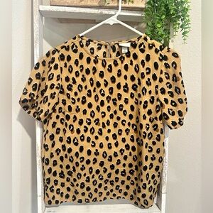 A New Day Leopard Print Short Sleeve Top